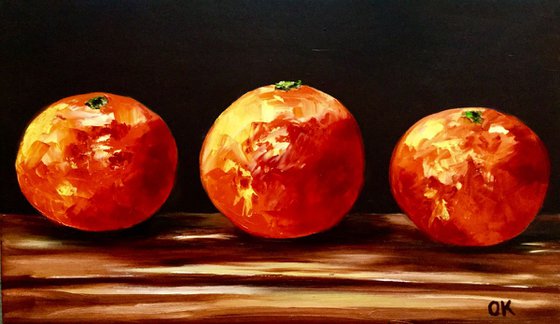 STILL LIFE with ORANGES.HOME DECOR WALL DECOR. GIFT IDEA.