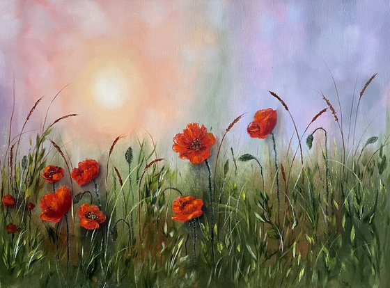 Red poppies for sweet home