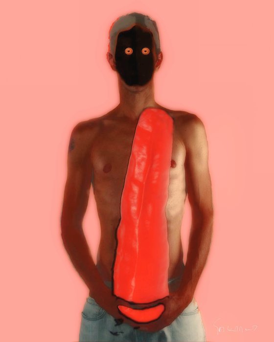 Man with red pepper