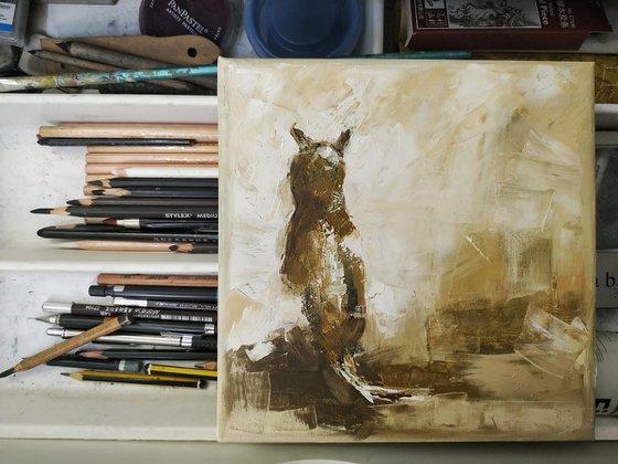 Cat. Oil painting on canvas. Original art. Gift idea