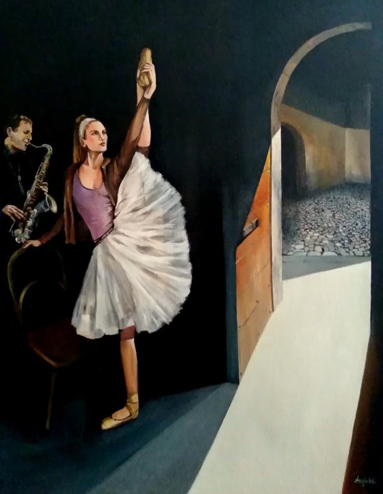 Private concert - portrait-oil painting-figurative