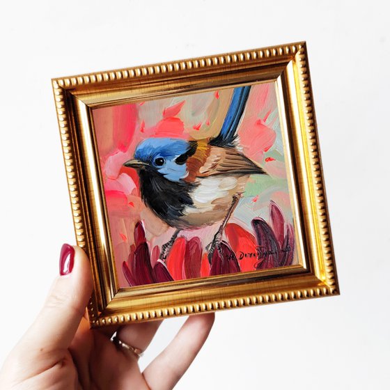 Fairywren bird painting