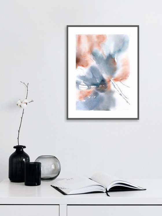 Abstract flowers diptych