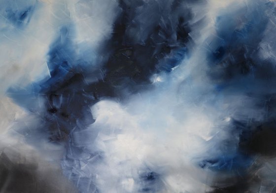 Blue abstract painting - Mysterious Ocean