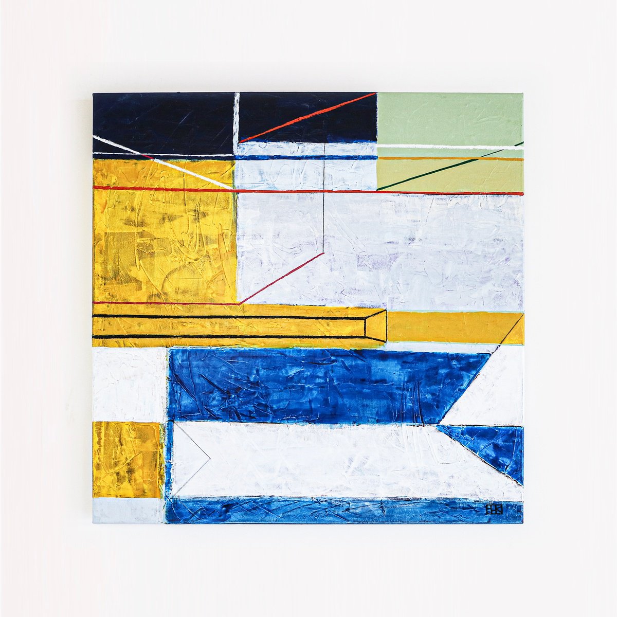 Abstract Acrylic Painting By Hyunah Kim, 36 X 36, Abstract Variation I, Original Artwork