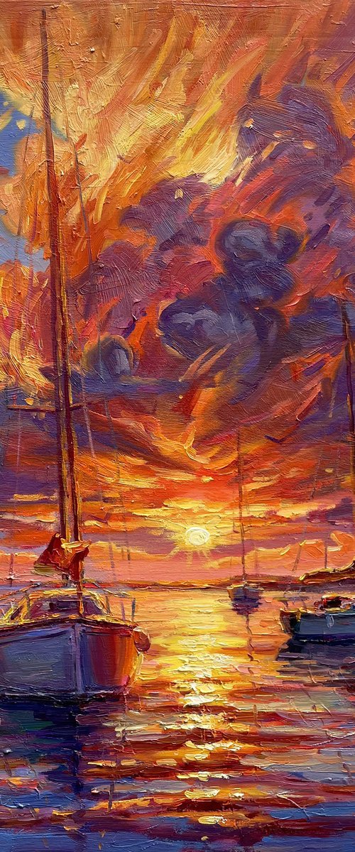 "Sunset by the Sea" by Evgeny Chernyakovsky