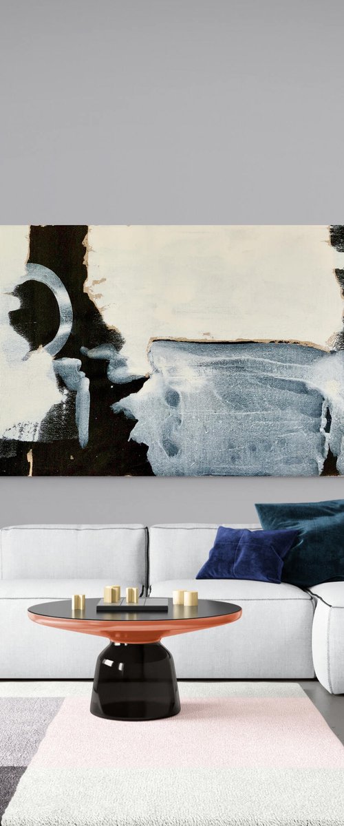 Abstraction No. 4921 black & white XXL by Anita Kaufmann