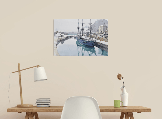 Sailboat in Charlestown harbor