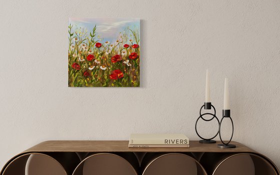 Red poppies -3Dcanvas