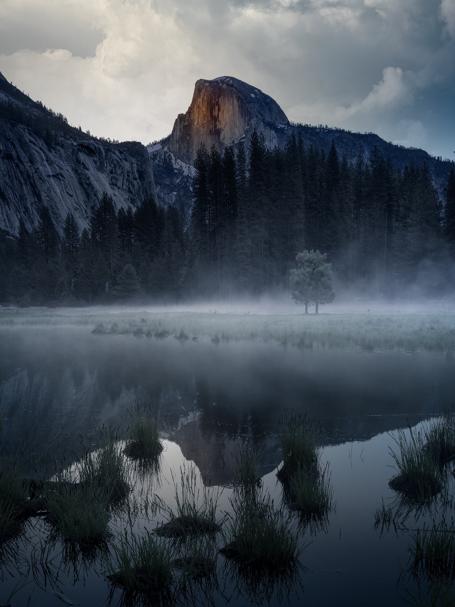 Photorealistic Landscape Photograph By Nick Psomiadis, 35 X 47", Half Dome Valley, Original Artwork