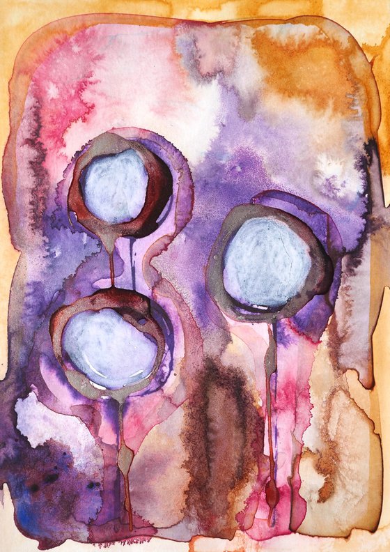 Late summer bloom - abstract watercolor