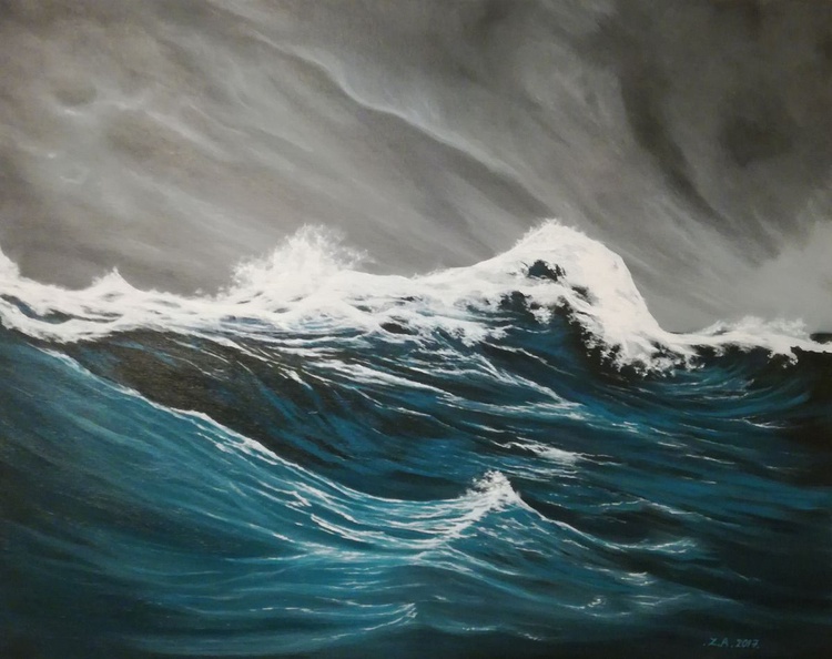Sea Storm 2017 Acrylic Painting By Zoe Adams Artfinder