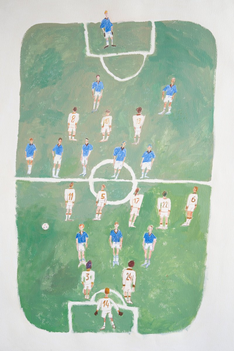 Naive Portrait Painting By Anastasia Mazur-Skrobova, 28 X 39, Kick It Like Art, Original Artwork