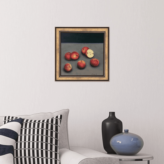 Still life-apple (40x40cm, oil painting, ready to hang)