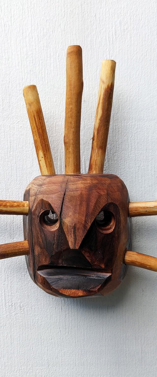 Cherry wooden mask by Ulugbek Doschanov