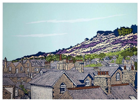 Ilkley rooftops to Cow & Calf