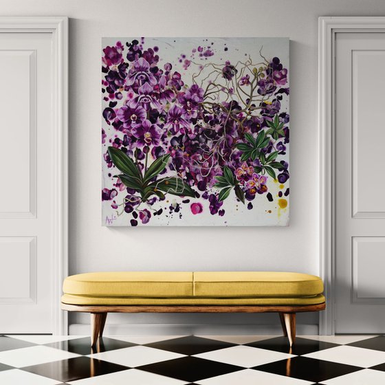 Mauvine, Purple Orchids