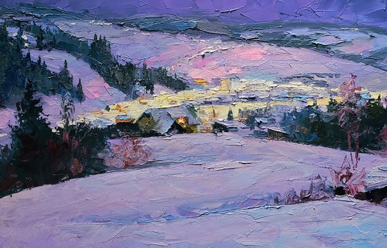 Winter Evening in the Mountains