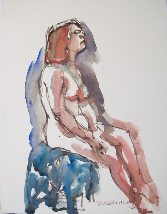 Seated female nude