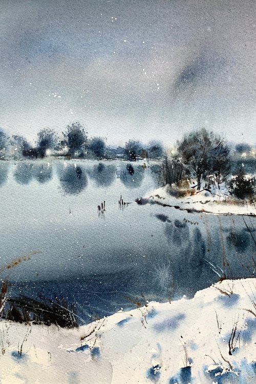 Frozen river by Eugenia Gorbacheva