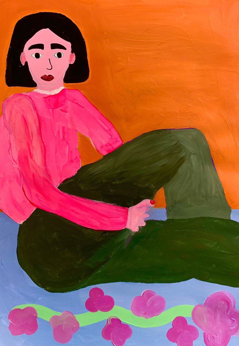 Urban And Pop Portrait Acrylic Painting By Aurora Camaiani, 14 X 20, The Arrival Of May, Original Artwork