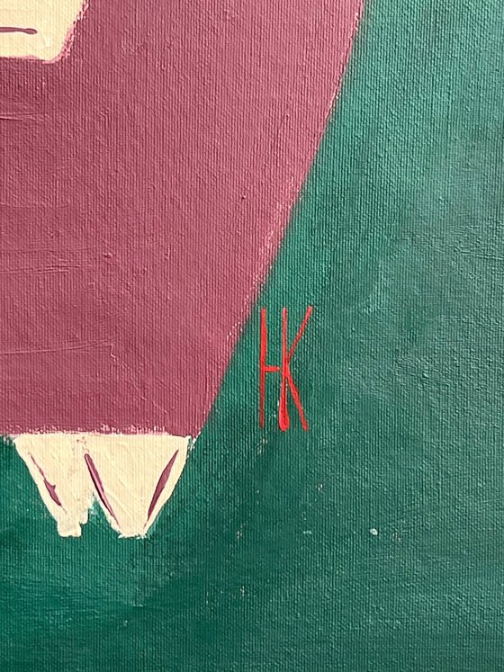 Woman with Cat original Painting