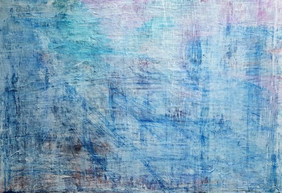 Senza Titolo 190 - abstract landscape - 90 x 60 x 2,50 cm - ready to hang - acrylic painting on stretched canvas