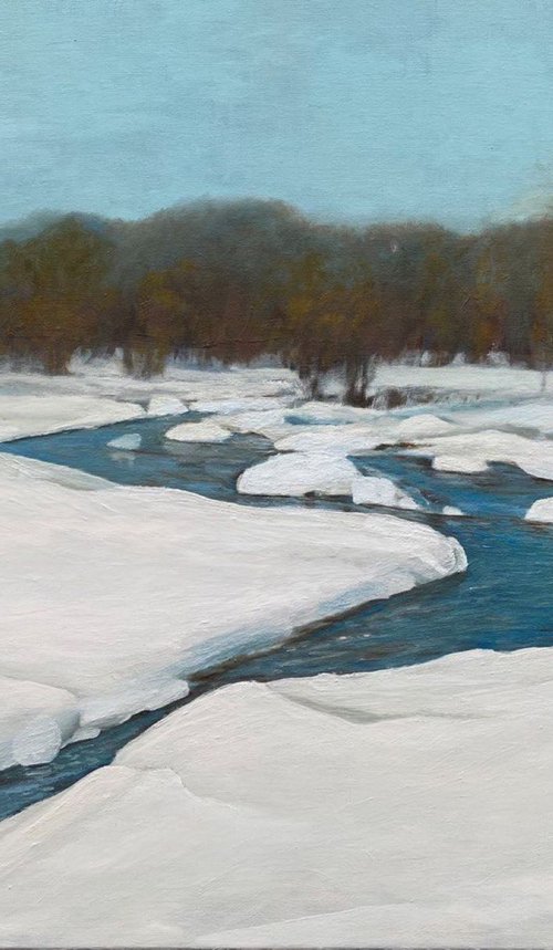 Winter river by Bohdan Vykhrenko