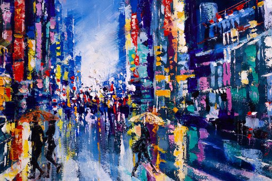 Night city lights