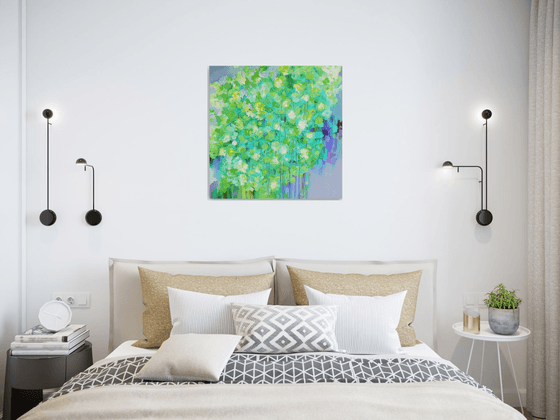 Spring flowers (textured abstract flower painting - ready to hang)