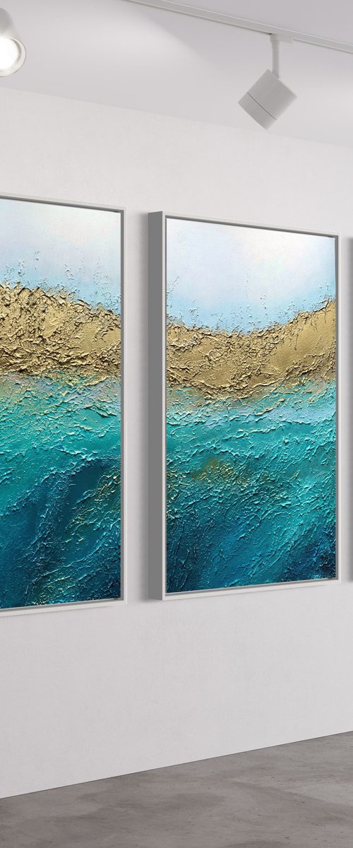 Ocean Eyes (triptych) XL by Sarah Berger