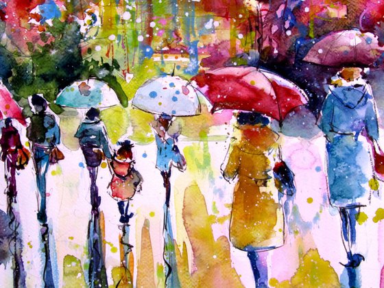 Joyful rainy day