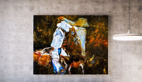 BRAVEN. Figurative Abstract Expressive Oil Painting.