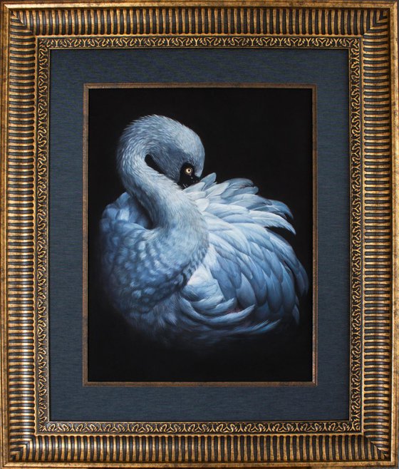 In the dark beautiful framed ready to hang flamingo
