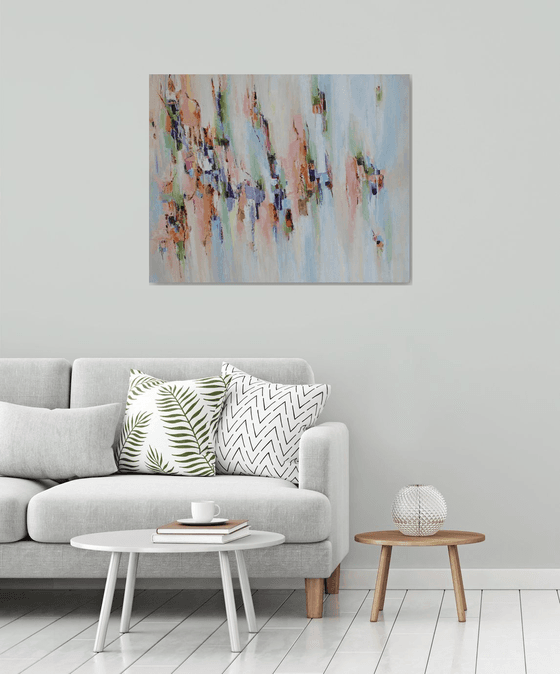 Peach and Gold Abstract