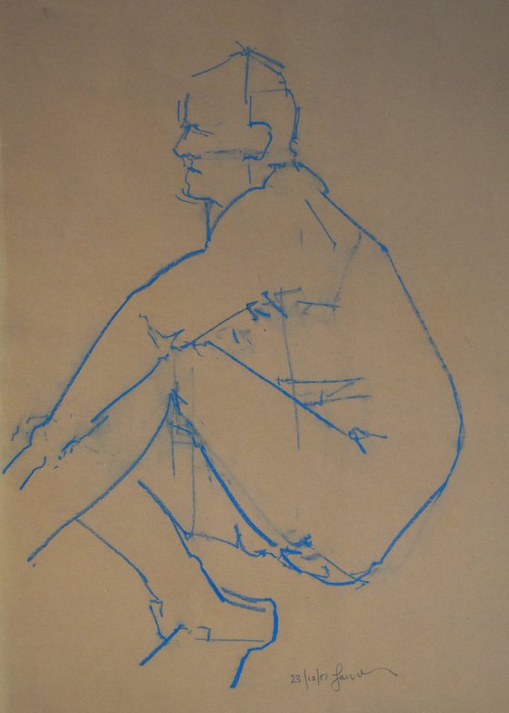 Study of a male Nude - Life Drawing No 512