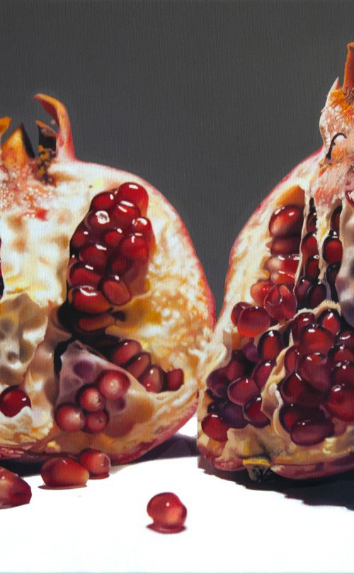 Still life with pomegranate , Original oil on canvas painting by Valeri Tsvetkov