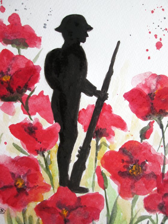 Remembrance of Soldier and poppies