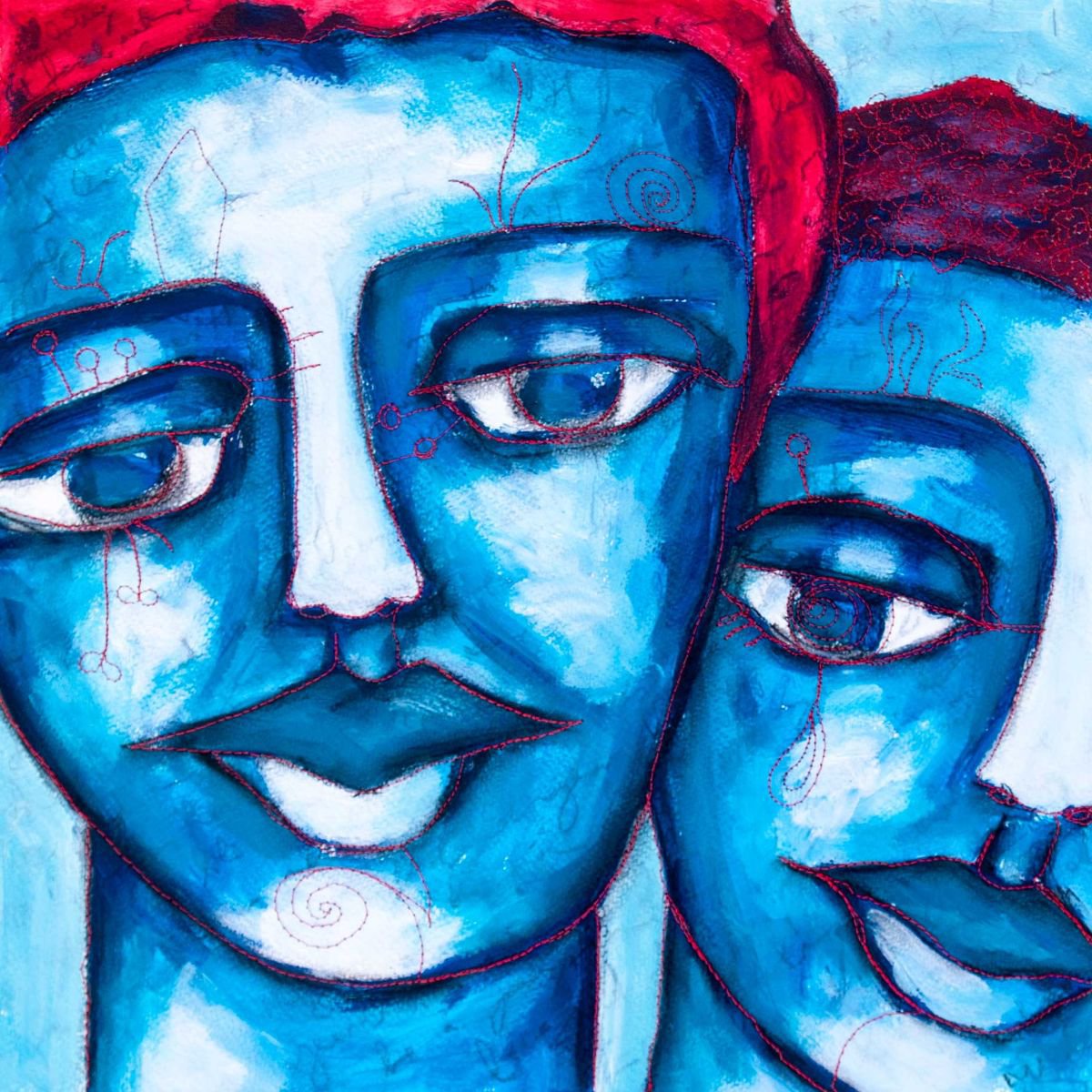 Couple in Blue by Lidija Miklavcic