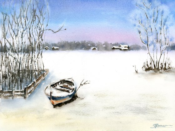 Winter Landscape with Boat