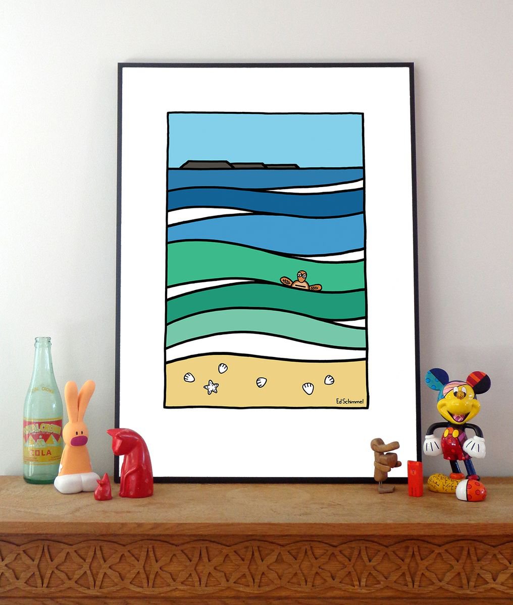 Cylinder Beach - Stradbroke Island - Modern Graphic Art Print by Ed Schimmel