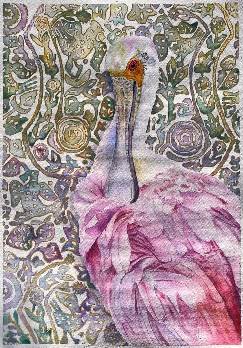 Pink Spoonbill by Tetiana Savchenko