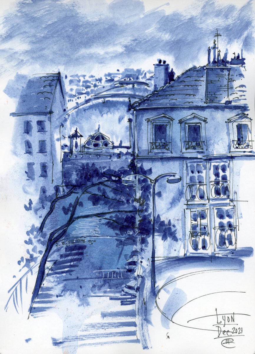Lyon, Croix-Rousse. Drawing #6. France by Tatyana Tokareva