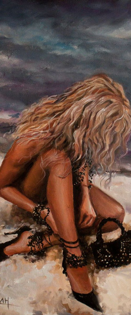 On the shore of the sea by Aleksandr Neliubin