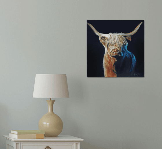 Highland cow painting, made in Scotland art