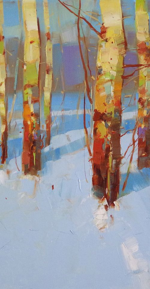 Winter, Landscape oil painting, One of a kind, Signed, Hand Painted by Vahe Yeremyan