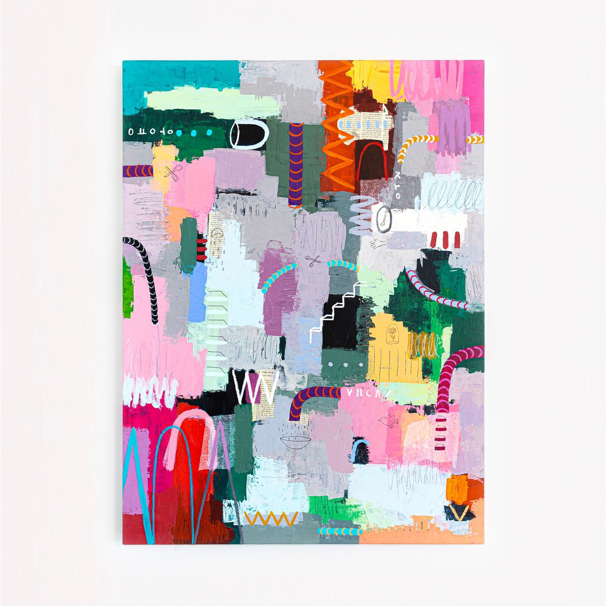 Abstract Acrylic Painting By Hyunah Kim, 36 X 48, Memoria, Original Artwork