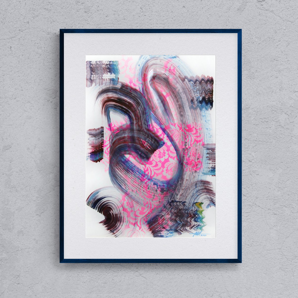 Abstract Acrylic Painting By Anatoliy Menkiv, 24 X 33, Dialogue That Didn