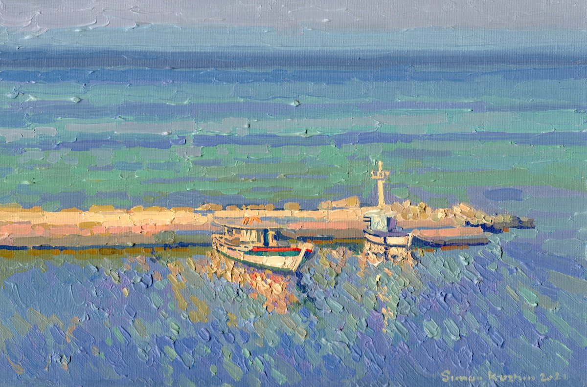 Fishing boats in the evening by Simon Kozhin