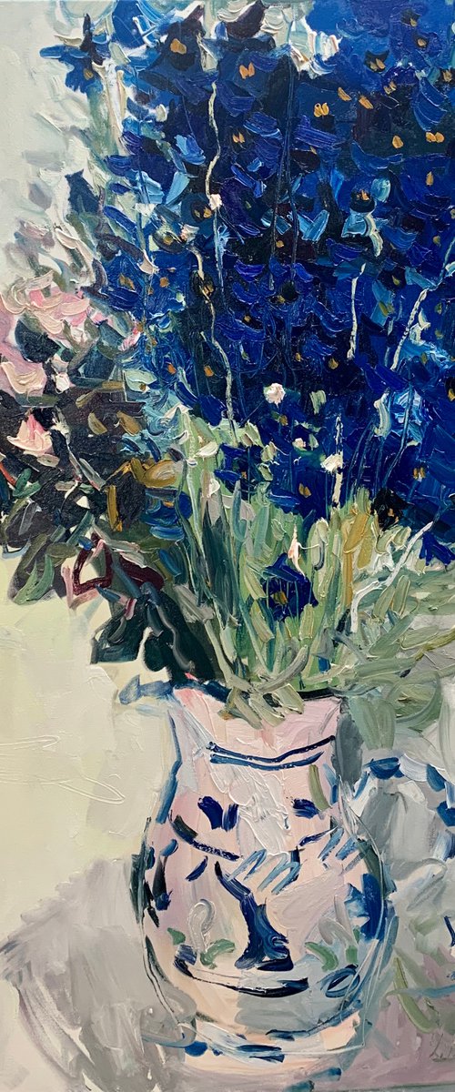 Jug of flowers. by Lilia Orlova-Holmes